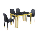 Stół jadalny 7 Star Furniture Windsor w kolorze czarnym, szarym lub białym z opcjonalną złotą lub czarną ramą (tylko stół)