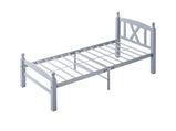 Diva Wooden single and double Bed Frame with Metal Base in gray color