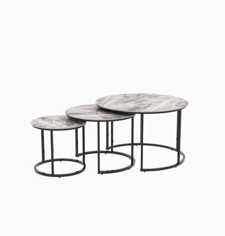 Clark Modern Nesting Coffee Table Set – Stone Top