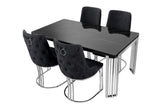 Daisy Sintered Ceramic Stone Black, Grey or White Dining Table with Optional Gold Or Silver Frame