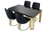 Daisy Sintered Ceramic Stone Black, Grey or White Dining Table with Optional Gold Or Silver Frame