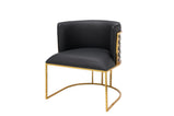 1Pc Palm Tub Chair Pu Leather Armchair Dining Living Room Office Reception With Choice of Silver or Gold Frame