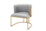 1Pc Palm Tub Chair Pu Leather Armchair Dining Living Room Office Reception With Choice of Silver or Gold Frame