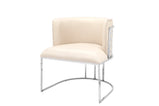 1Pc Palm Tub Chair Pu Leather Armchair Dining Living Room Office Reception With Choice of Silver or Gold Frame