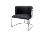 1Pc Palm Tub Chair Pu Leather Armchair Dining Living Room Office Reception With Choice of Silver or Gold Frame