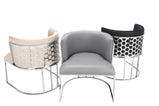 1Pc Palm Tub Chair Pu Leather Armchair Dining Living Room Office Reception With Choice of Silver or Gold Frame