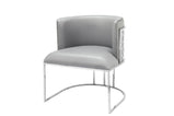 1Pc Palm Tub Chair Pu Leather Armchair Dining Living Room Office Reception With Choice of Silver or Gold Frame