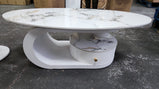 Florida Modern Stone-Top Coffee Table With Storage – White, Grey