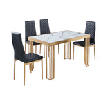 Stół jadalny 7 Star Furniture Windsor w kolorze czarnym, szarym lub białym z opcjonalną złotą lub czarną ramą (tylko stół)