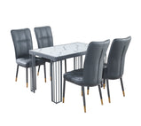 Stół jadalny 7 Star Furniture Windsor w kolorze czarnym, szarym lub białym z opcjonalną złotą lub czarną ramą (tylko stół)