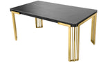 Daisy Sintered Ceramic Stone Black, Grey or White Dining Table with Optional Gold Or Silver Frame