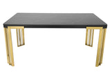 Daisy Sintered Ceramic Stone Black, Grey or White Dining Table with Optional Gold Or Silver Frame