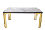 Daisy Sintered Ceramic Stone Black, Grey or White Dining Table with Optional Gold Or Silver Frame