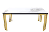 Daisy Sintered Ceramic Stone Black, Grey or White Dining Table with Optional Gold Or Silver Frame