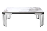 Daisy Sintered Ceramic Stone Black, Grey or White Dining Table with Optional Gold Or Silver Frame