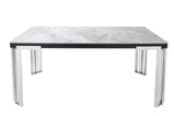 Daisy Sintered Ceramic Stone Black, Grey or White Dining Table with Optional Gold Or Silver Frame