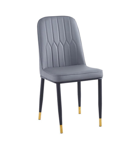 4pc x Lina Faux Leather Dining chairs Foam Padded With Metal Matching Gold Feet Legs