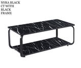 7 Star Furniture Nyra Black, Grey Coffee Table with Optional Gold Or Black Frame