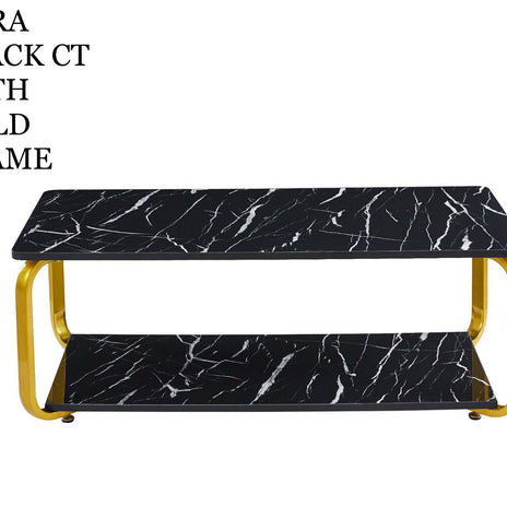 7 Star Furniture Nyra Black, Grey Coffee Table with Optional Gold Or Black Frame