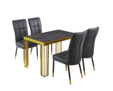 Stół jadalny 7 Star Furniture Windsor w kolorze czarnym, szarym lub białym z opcjonalną złotą lub czarną ramą (tylko stół)