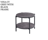 7 Star Furniture Vina  Black, Grey Coffee Table & Side Table with Optional Gold Or Black Frame