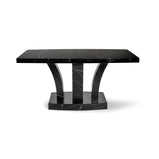 Marble Effect MDF Dining Table with 6 chairs in Black-white, Full black, Brown