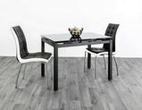 7star Helen Extending Black or Grey Tempered Glass Dining Table Only