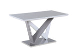 Eagle High Gloss Wood Dining & Coffee Table With Glass top/bottom Black-white or Grey-white glass stainless steel base