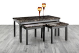 7star Lucy (2+1) Nest Of Tables MDF wooden marble effect Coffee Table set in Black, wenge & grey.