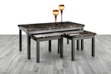7star Lucy (2+1) Nest Of Tables MDF wooden marble effect Coffee Table set in Black, wenge & grey.