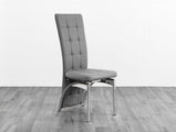 Faux Leather High Back Dining Chairs with Chrome Frame Available in Grey , Beige , Black Brown, Cappuccino and White
