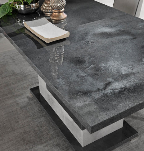 7star Hilton High Gloss Grey Italian Matching pedestal Coffee table, Side table, TV unit & 2 Door Cabinet