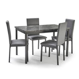 Ruby Mdf Marble Effect High Gloss Dining Table With Optional 4 or 6 Chairs In Grey , Charcoal Black , Brown and Wenge