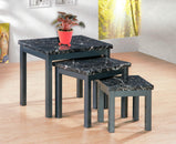 7star Rumy Marble effect high gloss nest set of 3 tables in Dark brown, grey and charcoal black
