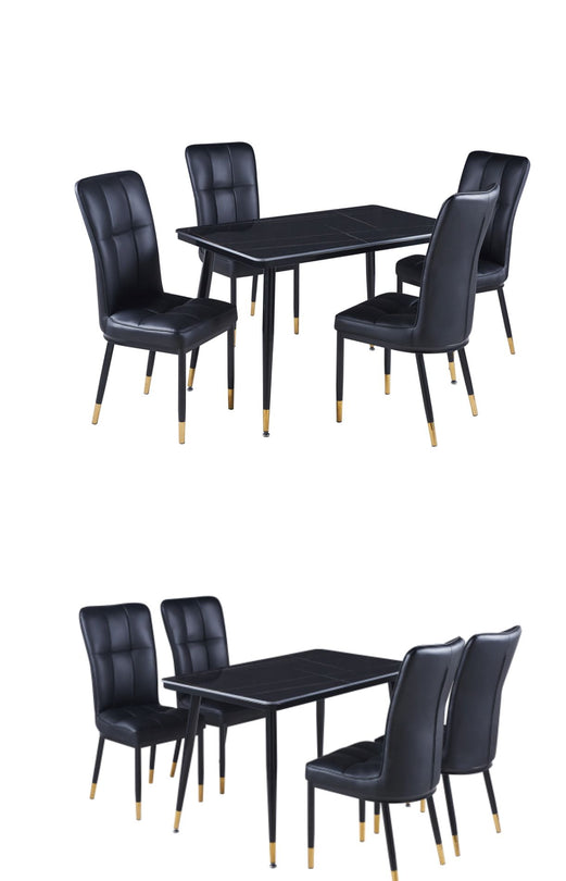 7star 2pc Tulip  Faux Leather Dining chair metal frame high backrest foam padded