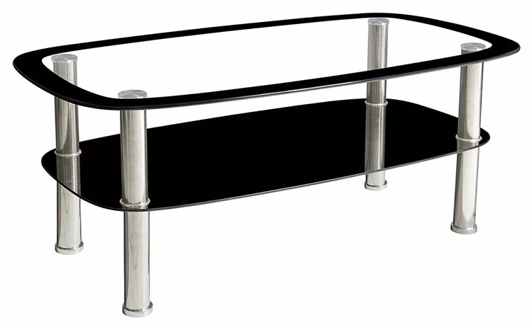 7Star Budget Glass Coffee Table with shelf