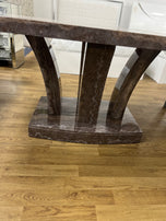 Marble Effect MDF Dining Table with 6 chairs in Black-white, Full black, Brown