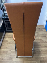 Faux Leather High Back Dining Chairs with Chrome Frame Available in Grey , Beige , Black Brown, Cappuccino and White