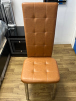 Faux Leather High Back Dining Chairs with Chrome Frame Available in Grey , Beige , Black Brown, Cappuccino and White