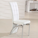 Faux Leather High Back Dining Chairs with Chrome Frame Available in Grey , Beige , Black Brown, Cappuccino and White